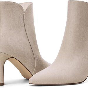 Women Beige Suede Ankle Boots